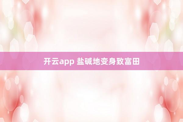开云app 盐碱地变身致富田