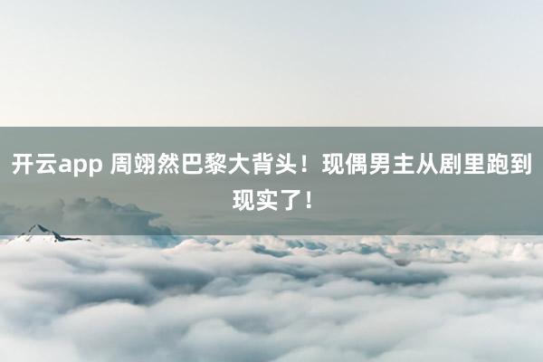 开云app 周翊然巴黎大背头!现偶男主从剧里跑到现实了!