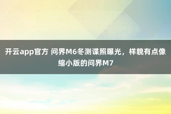 开云app官方 问界M6冬测谍照曝光,样貌有点像缩小版的问界M7